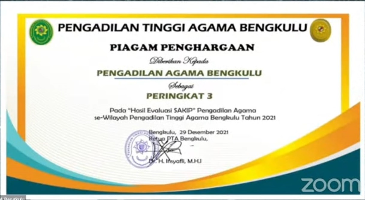 2021. Juara 3 Hasil Evaluasi SAKIP