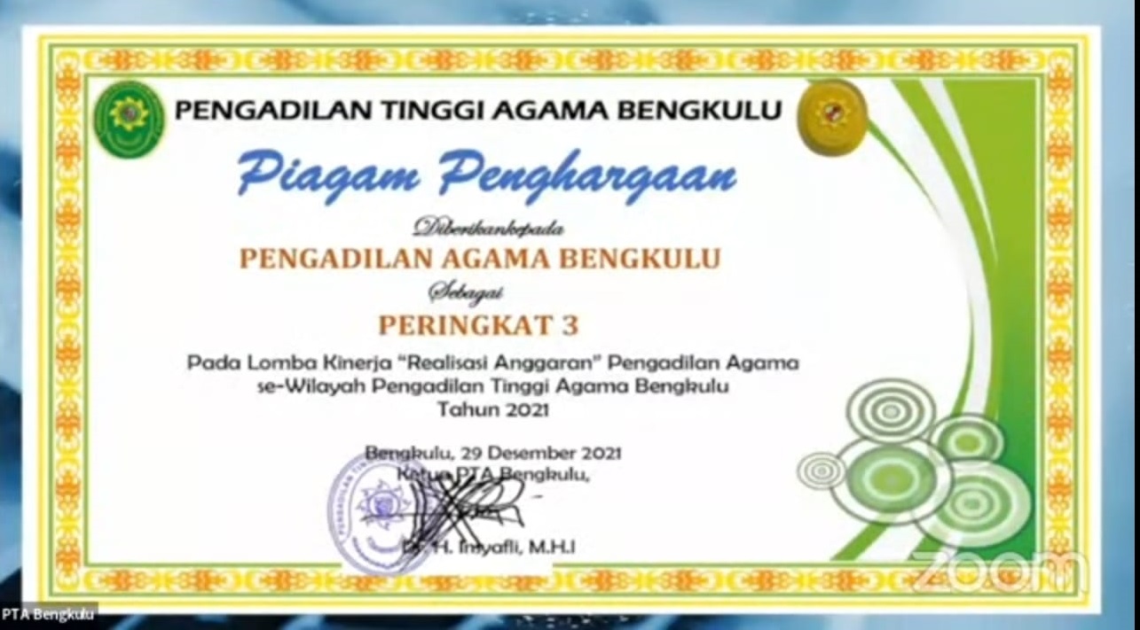 2021. Juara 3 Realisasi Anggaran