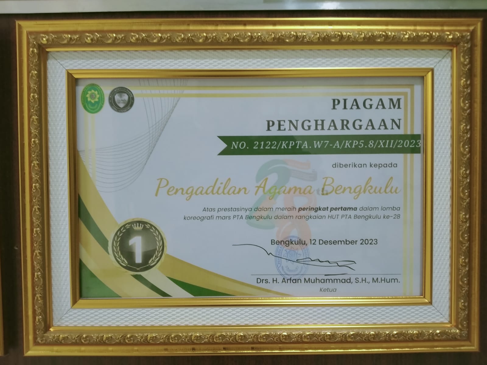 2023. Juara 1 Mars PTA Bengkulu